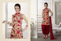 Cream Colour Heavy Embroidery Flower