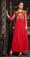 Red Footlong Gown embroidered