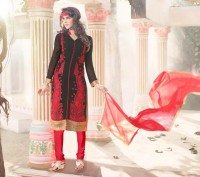 Red Black dress highly embroidred