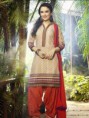 Creme Brown beigle orange Salwar Suit